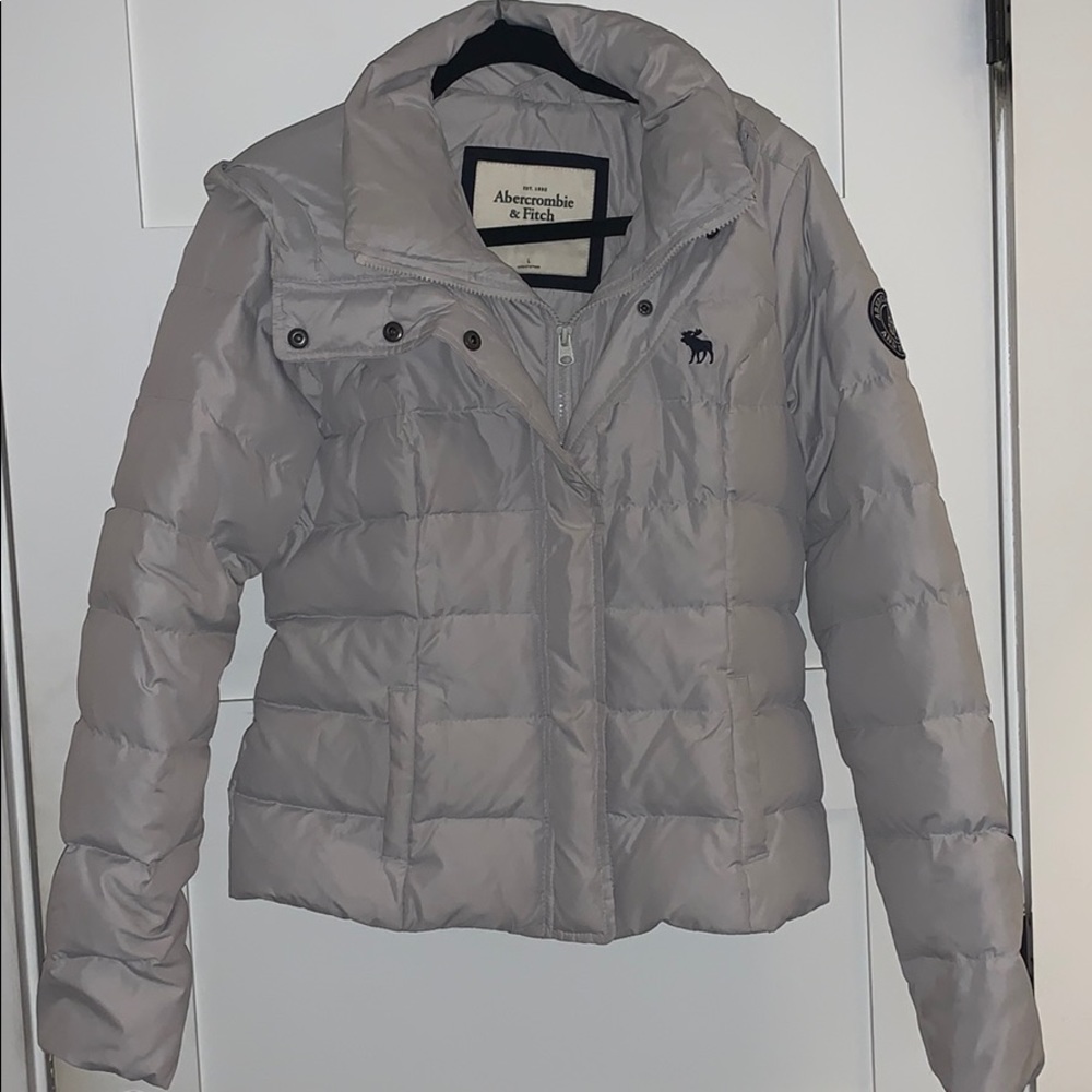 Light grey Abercrombie Puffer Jacket